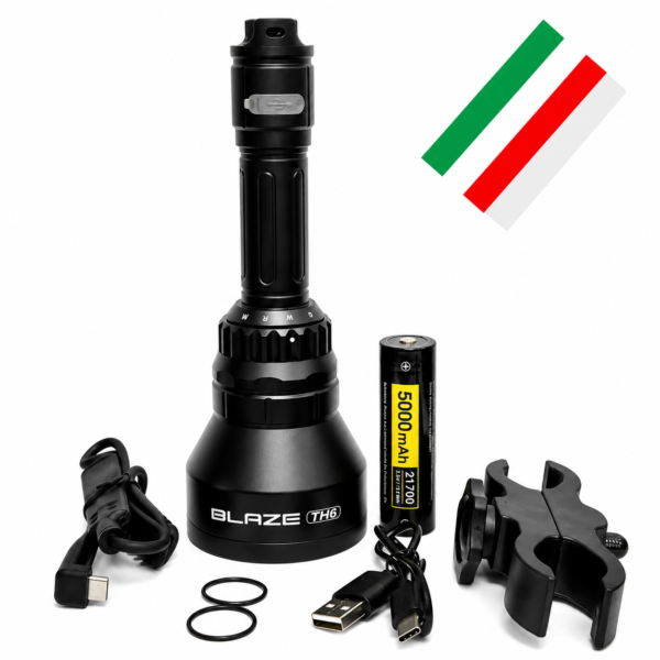 BLAZE TH6 Hunting Torch | 4-in-1 Multi-Color LED Spotlight Flashlight